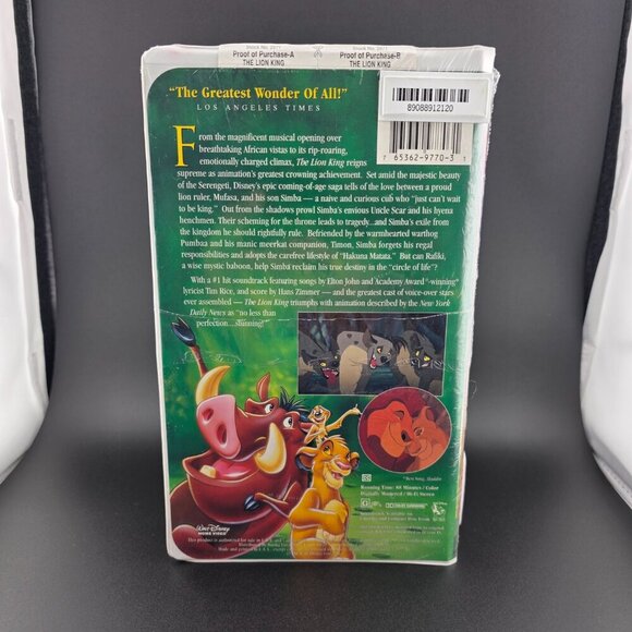 The Lion King Sealedâ VHS Tape - Brand New - Picture 2 of 5